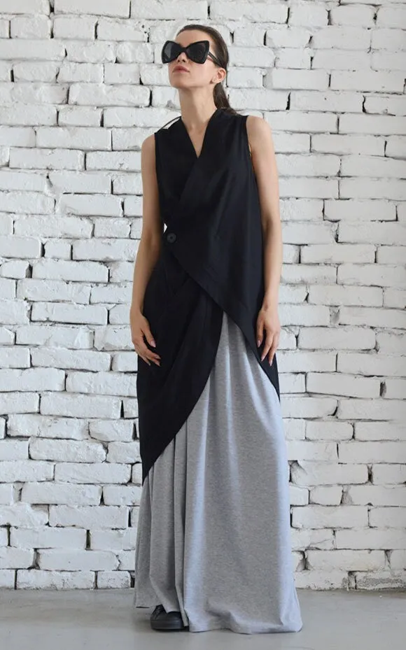 Black Linen Vest