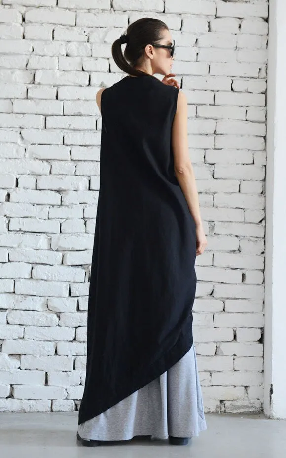 Black Linen Vest