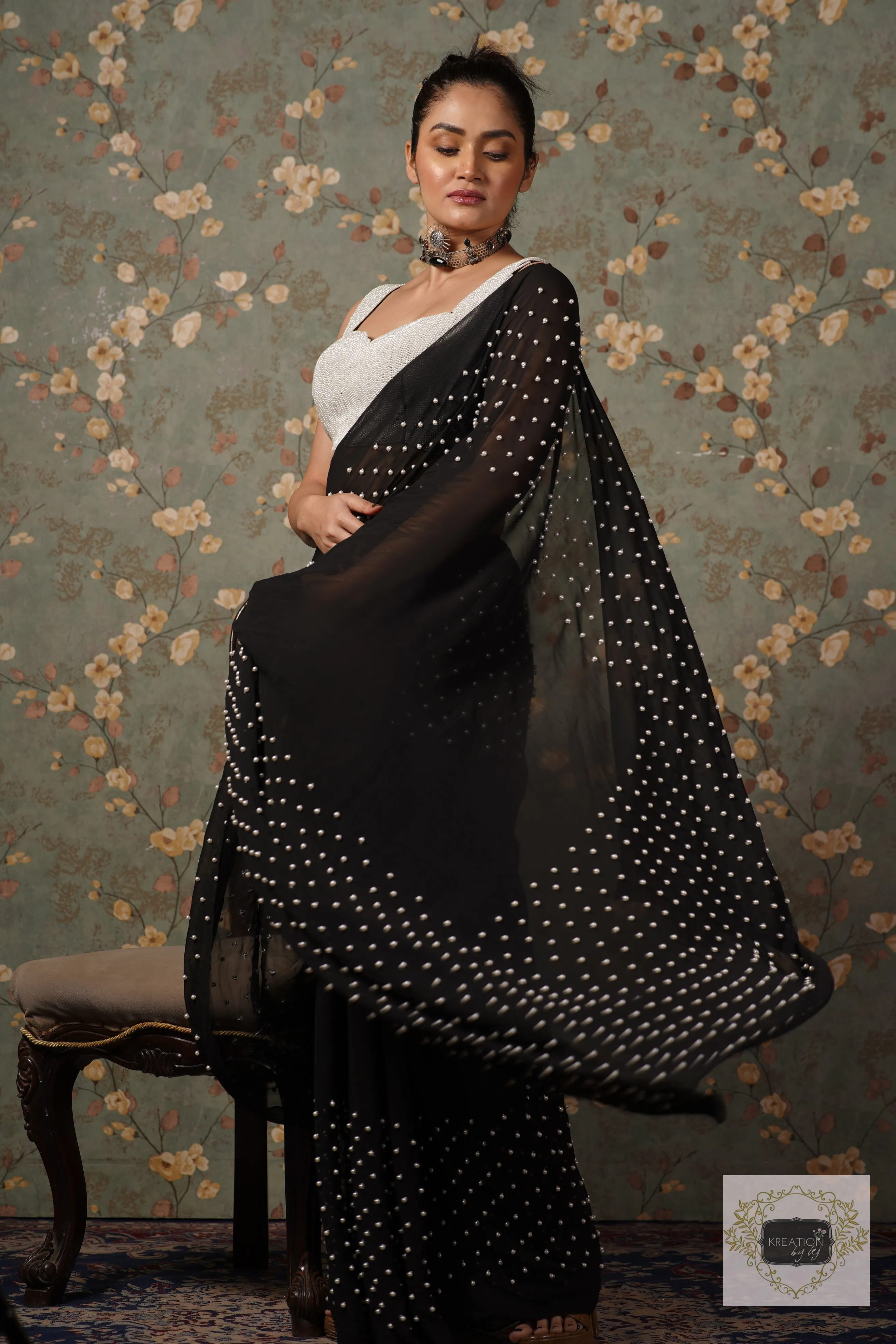 Black Pearl Paradise Saree