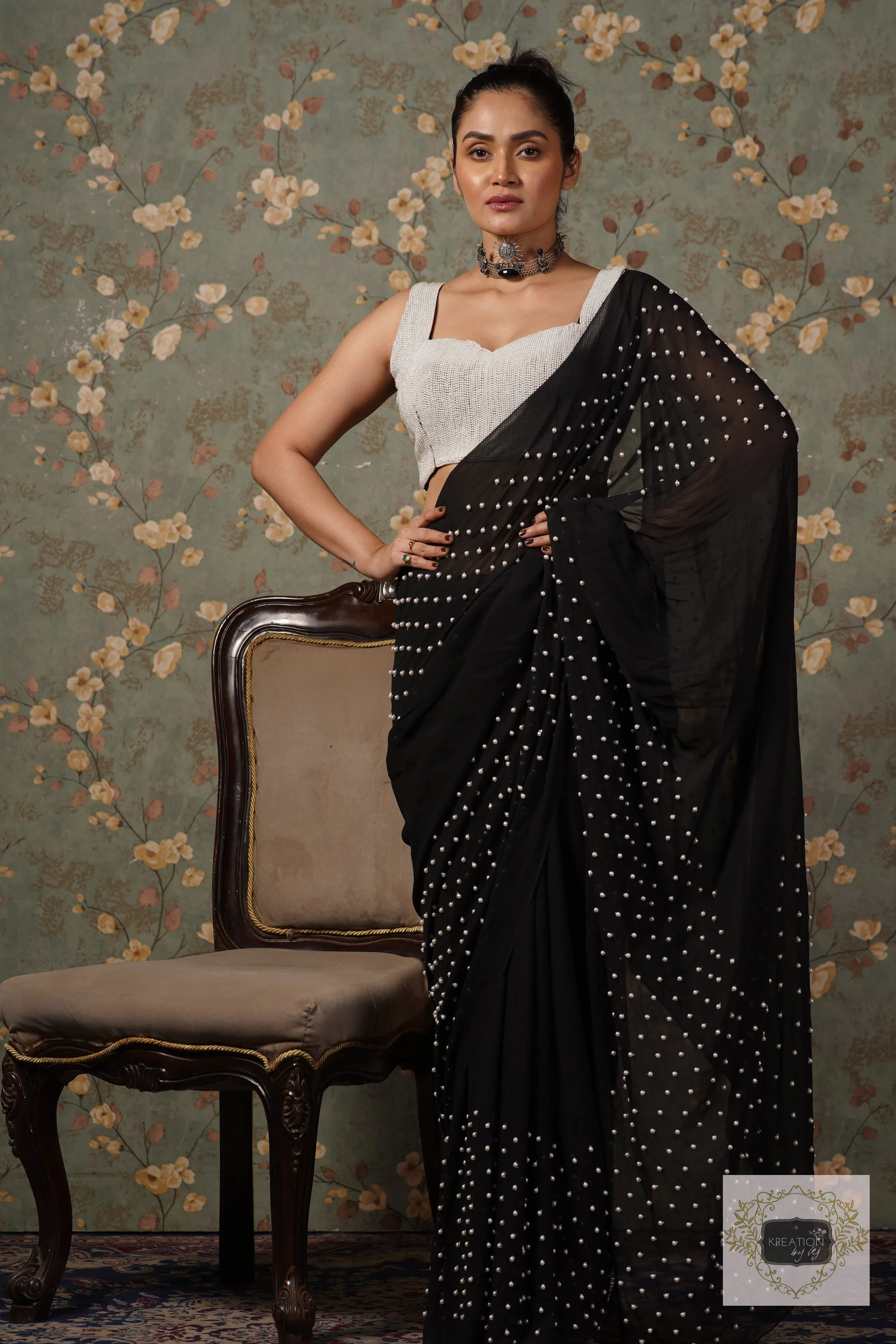 Black Pearl Paradise Saree