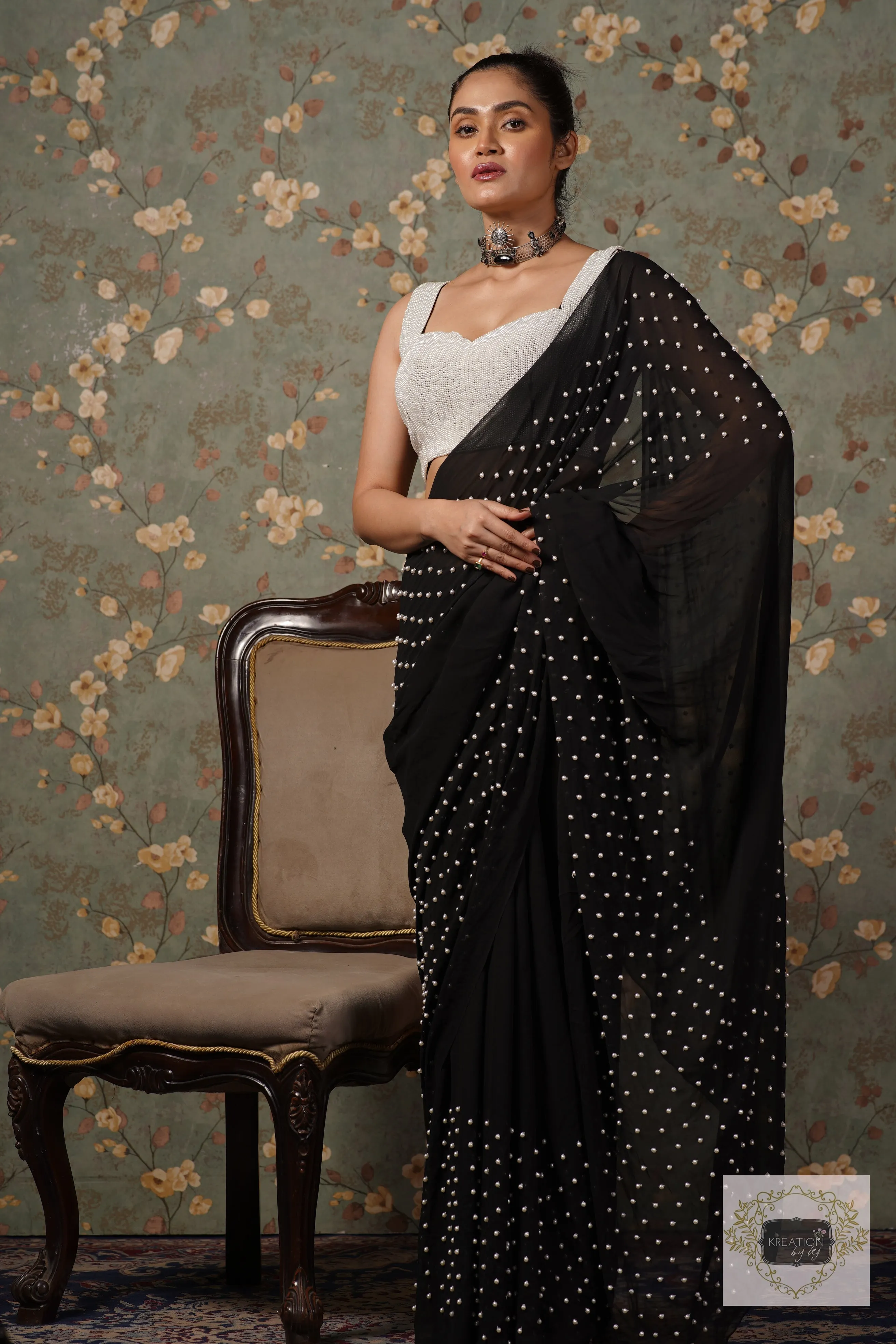 Black Pearl Paradise Saree