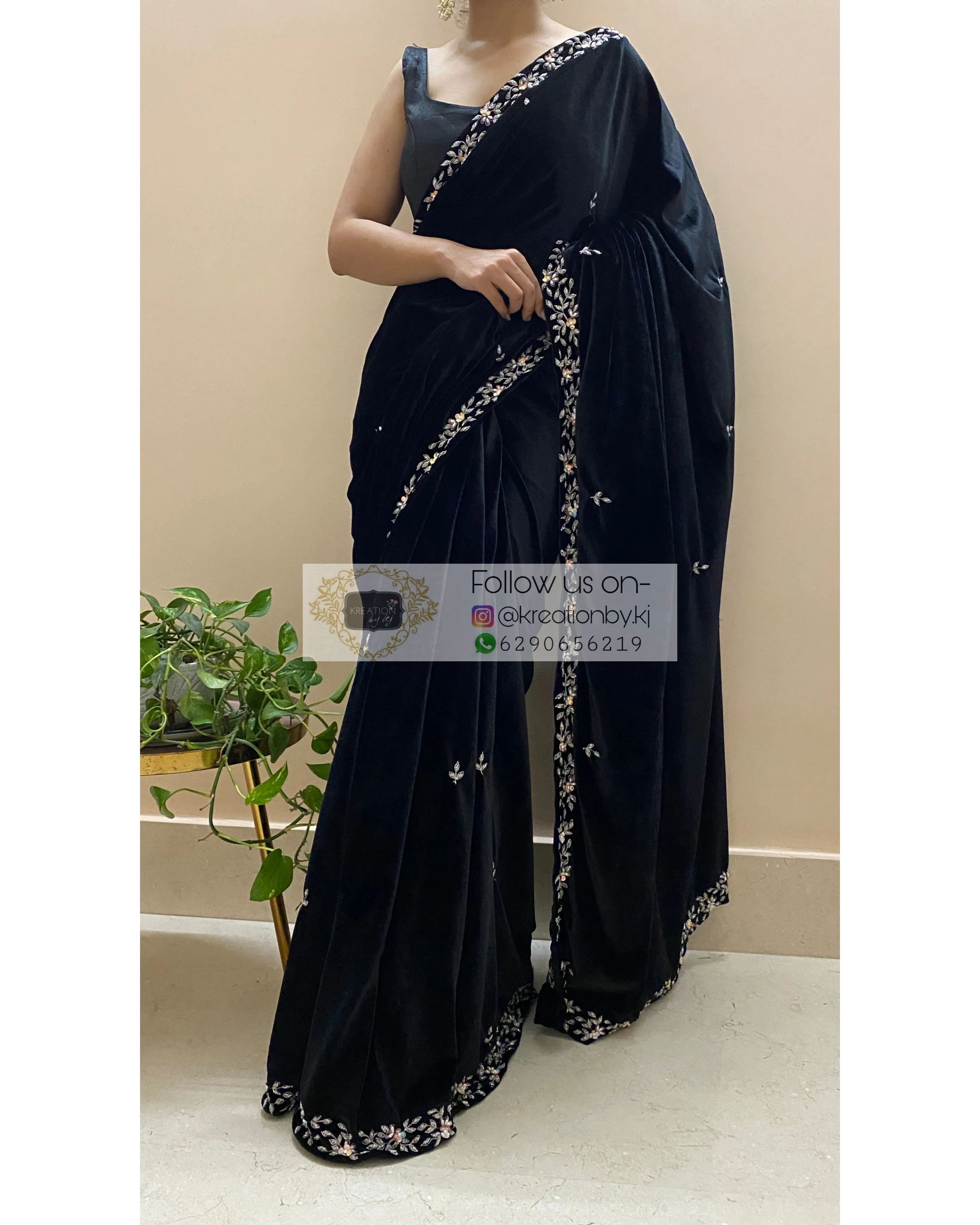 Black Velvet Chandani Saree