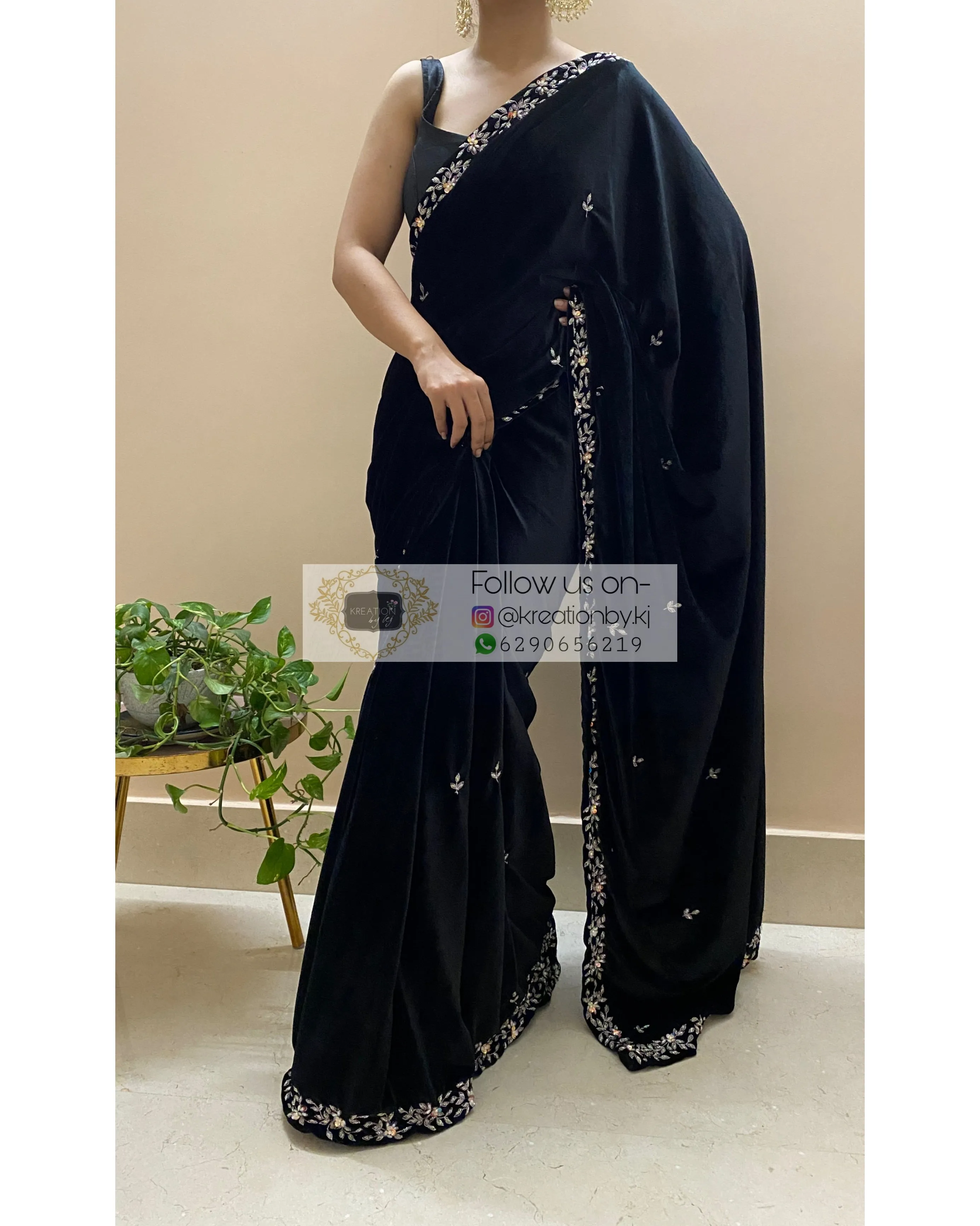 Black Velvet Chandani Saree