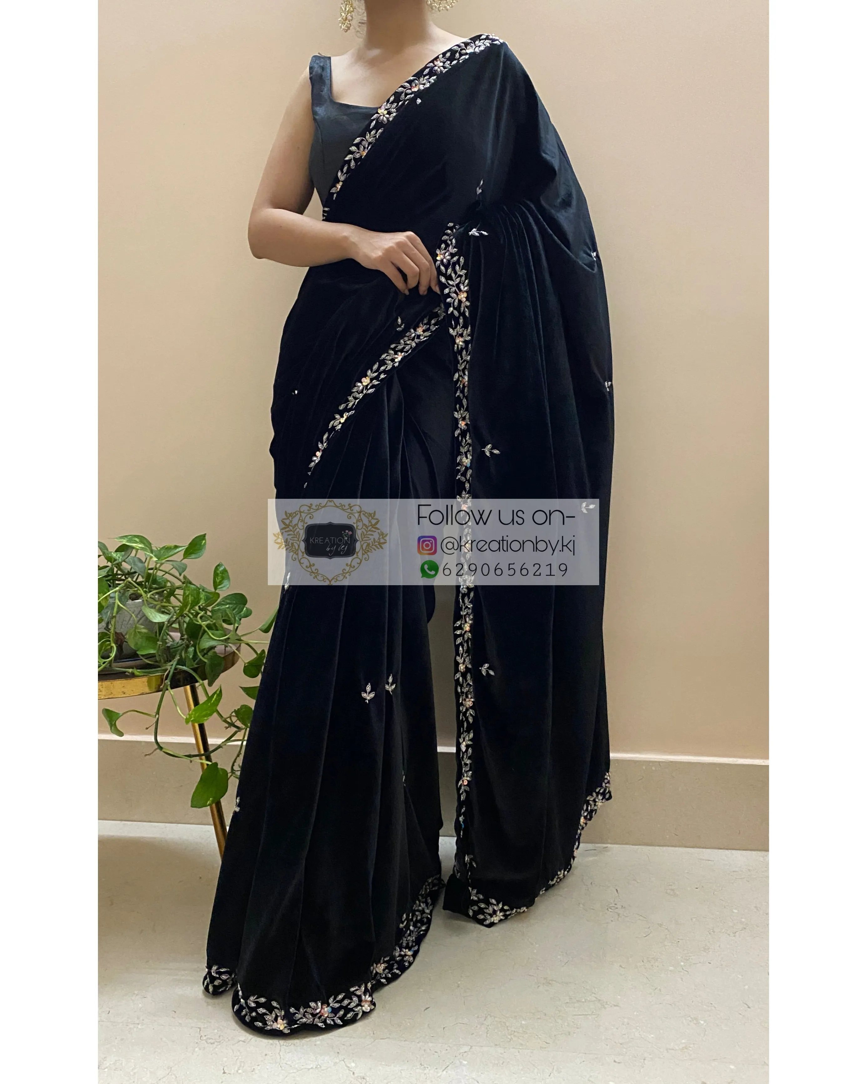 Black Velvet Chandani Saree