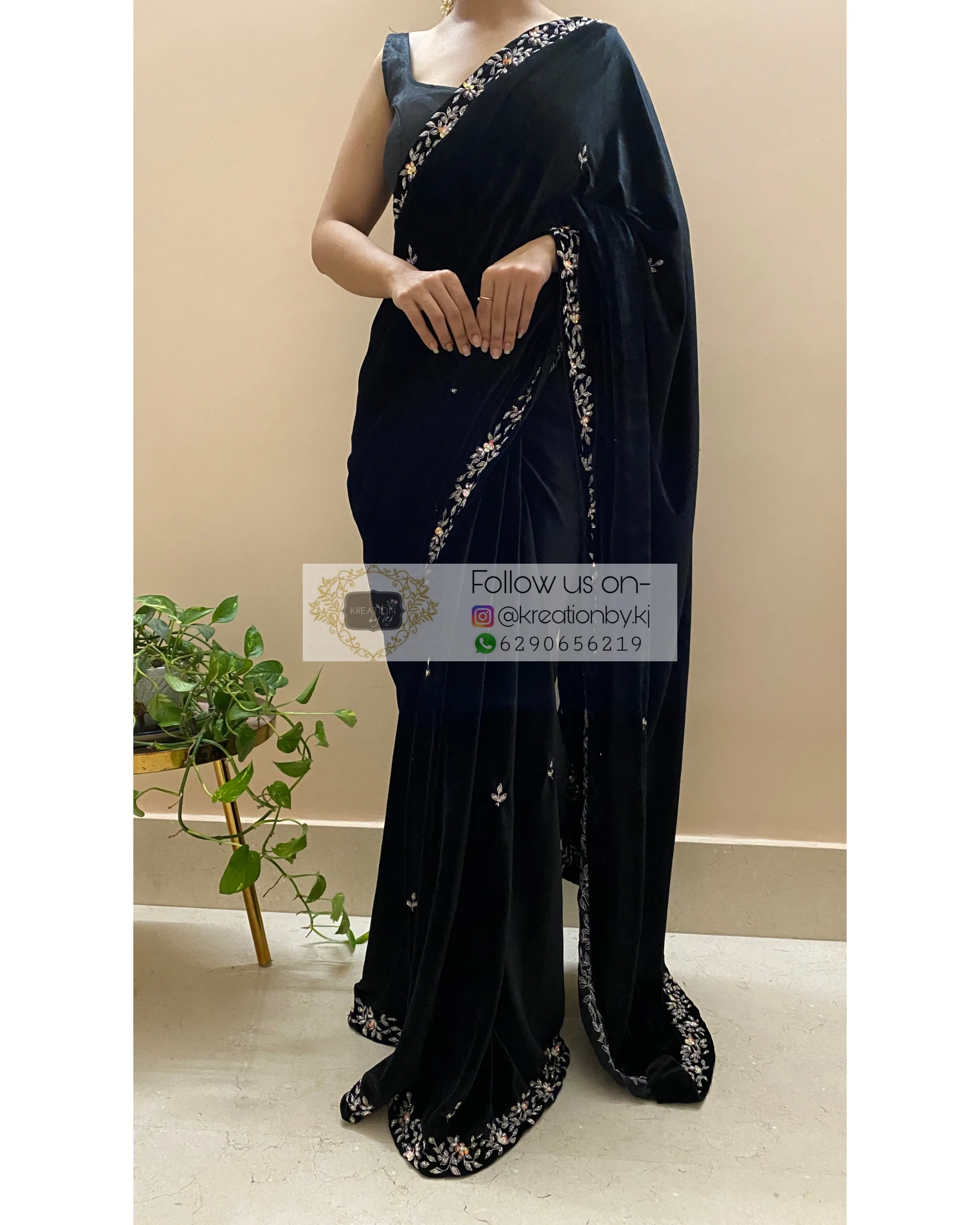 Black Velvet Chandani Saree