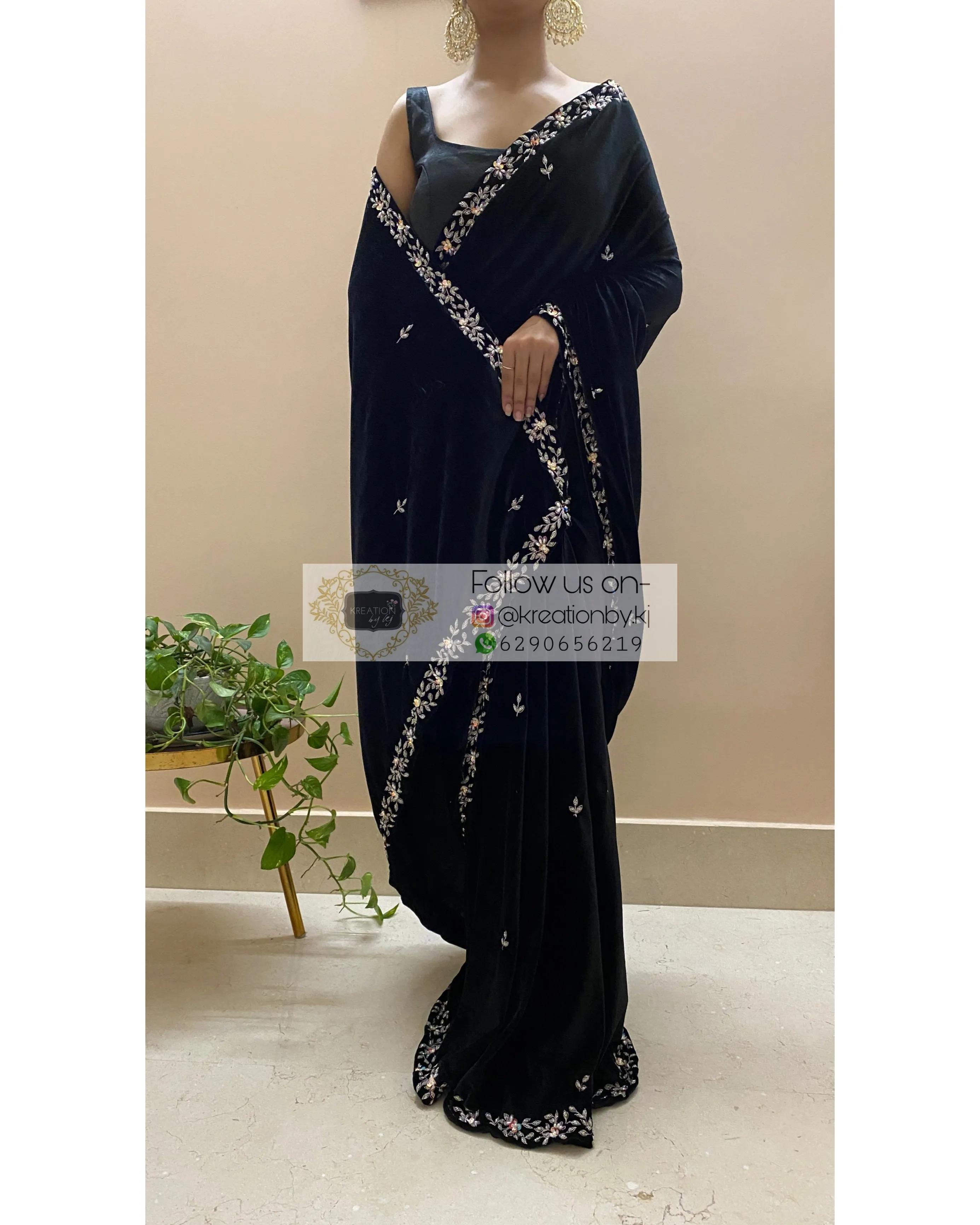 Black Velvet Chandani Saree