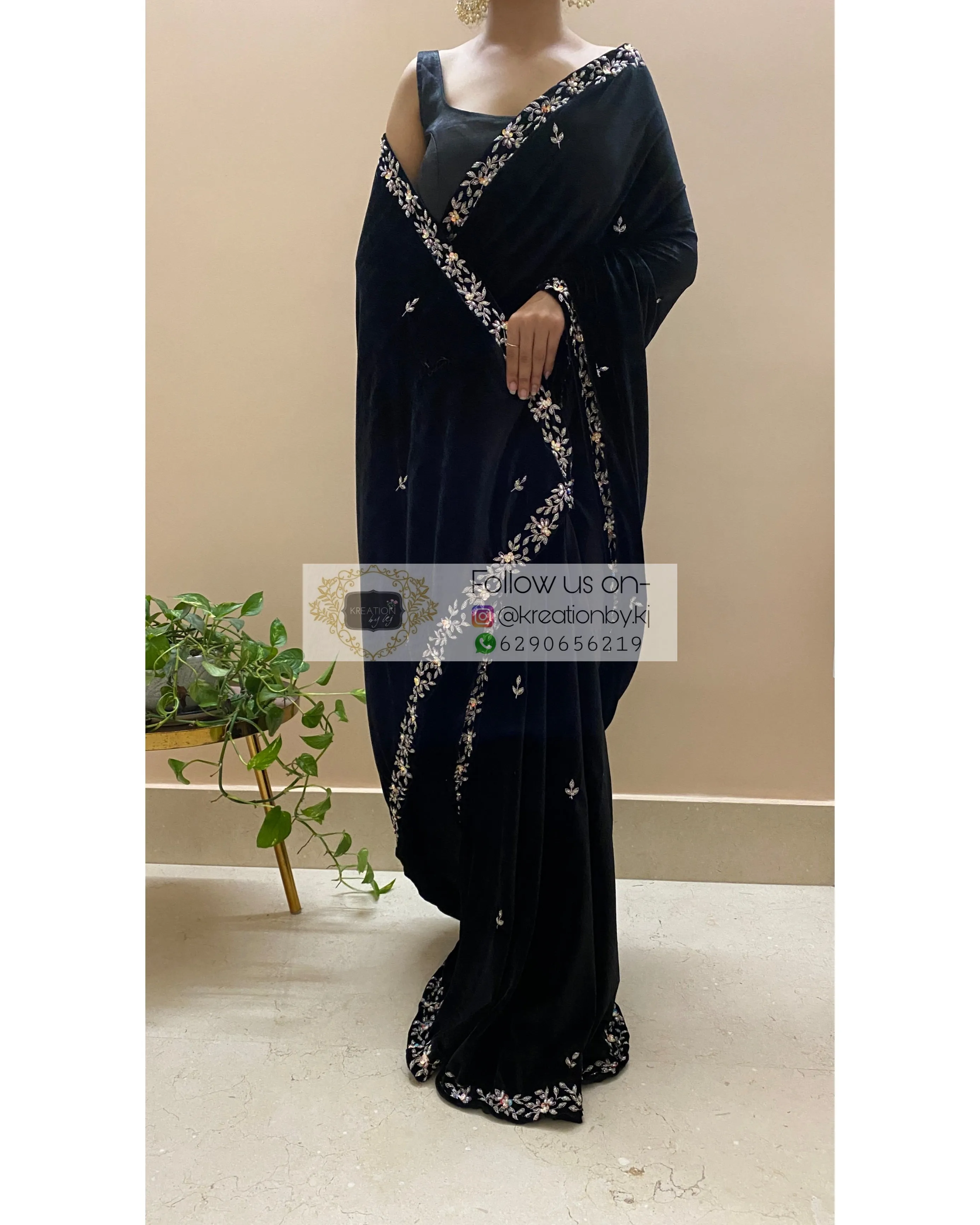 Black Velvet Chandani Saree