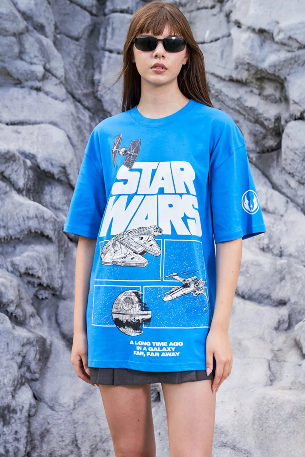 Blue Star Wars Oversized T-shirt