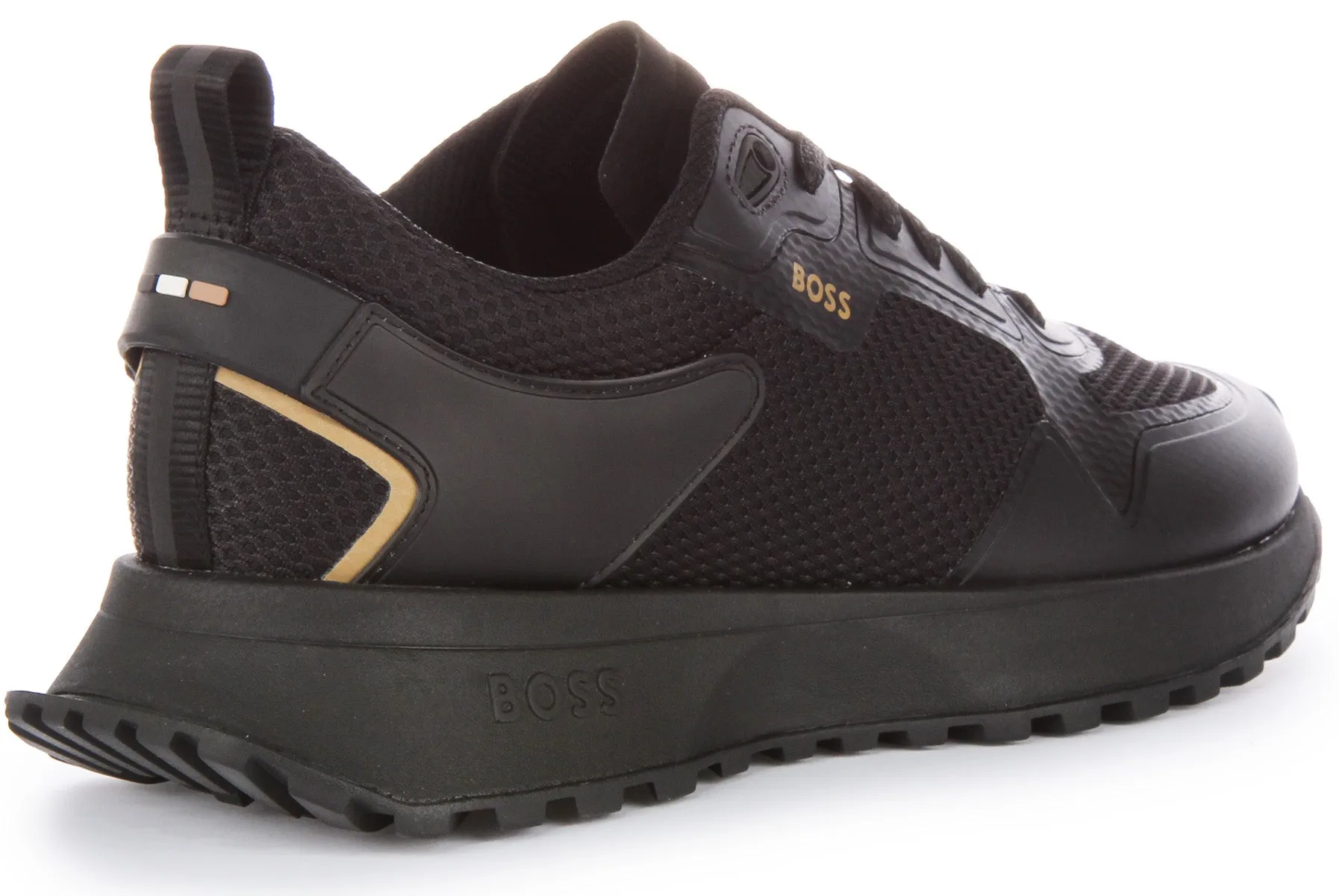 Boss Jonah Runner Mesh In Black Gold For Men