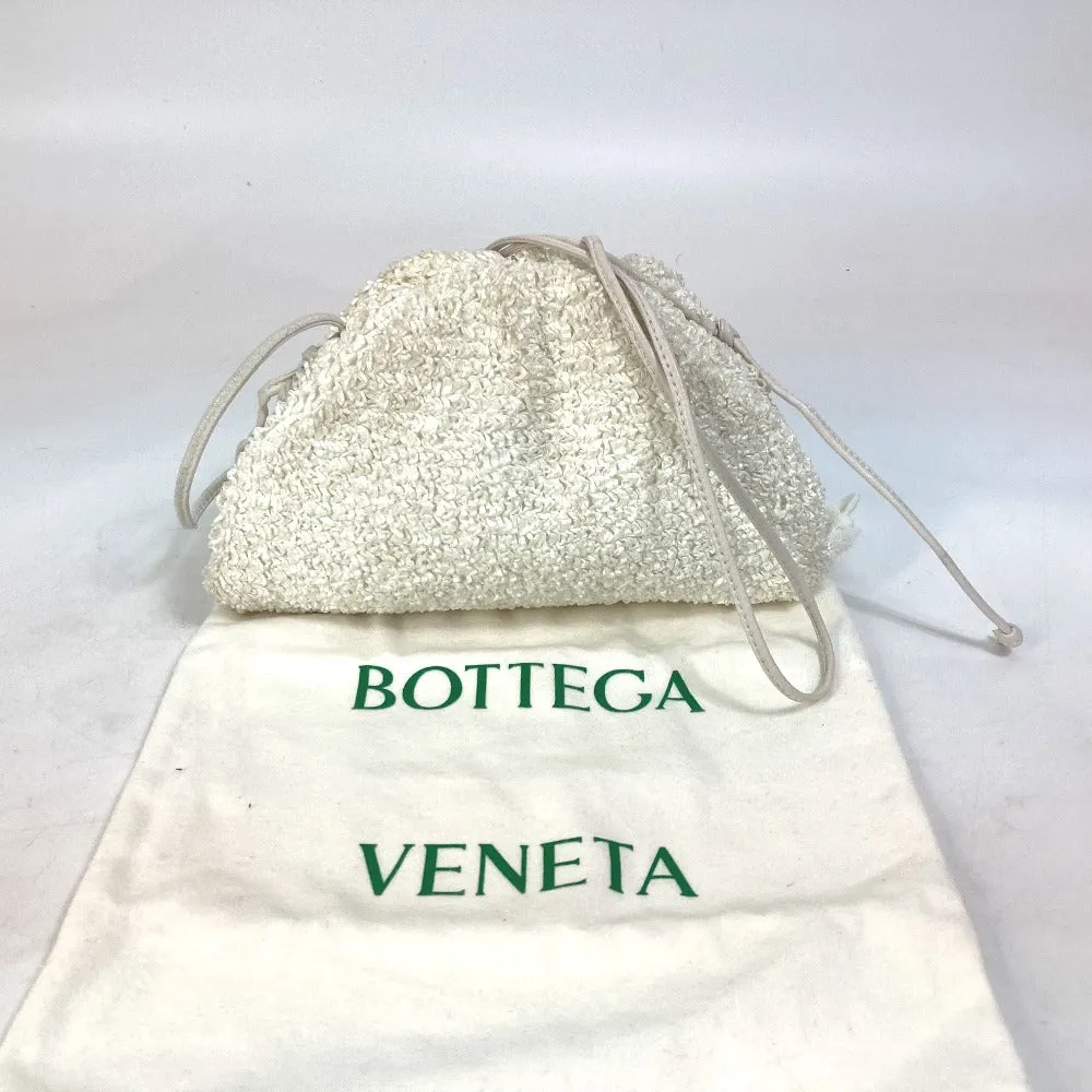 BOTTEGAVENETA Shoulder Bag 585852 Nylon / leather white Gamaguchi Mini the pouch Women Used Authentic