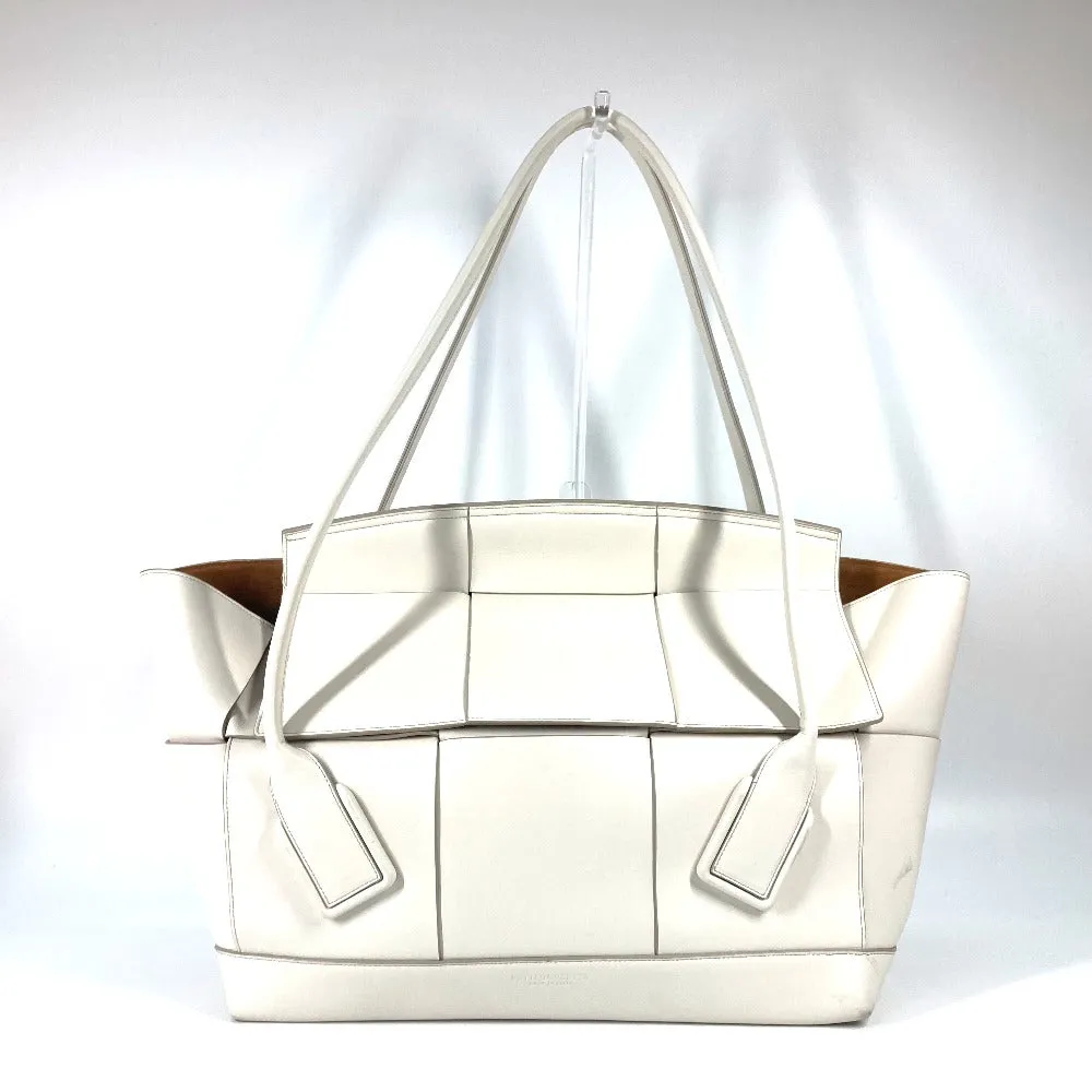 BOTTEGAVENETA Tote Bag 575943 leather white Maxi INTRECCIATO Arco medium Women Used Authentic