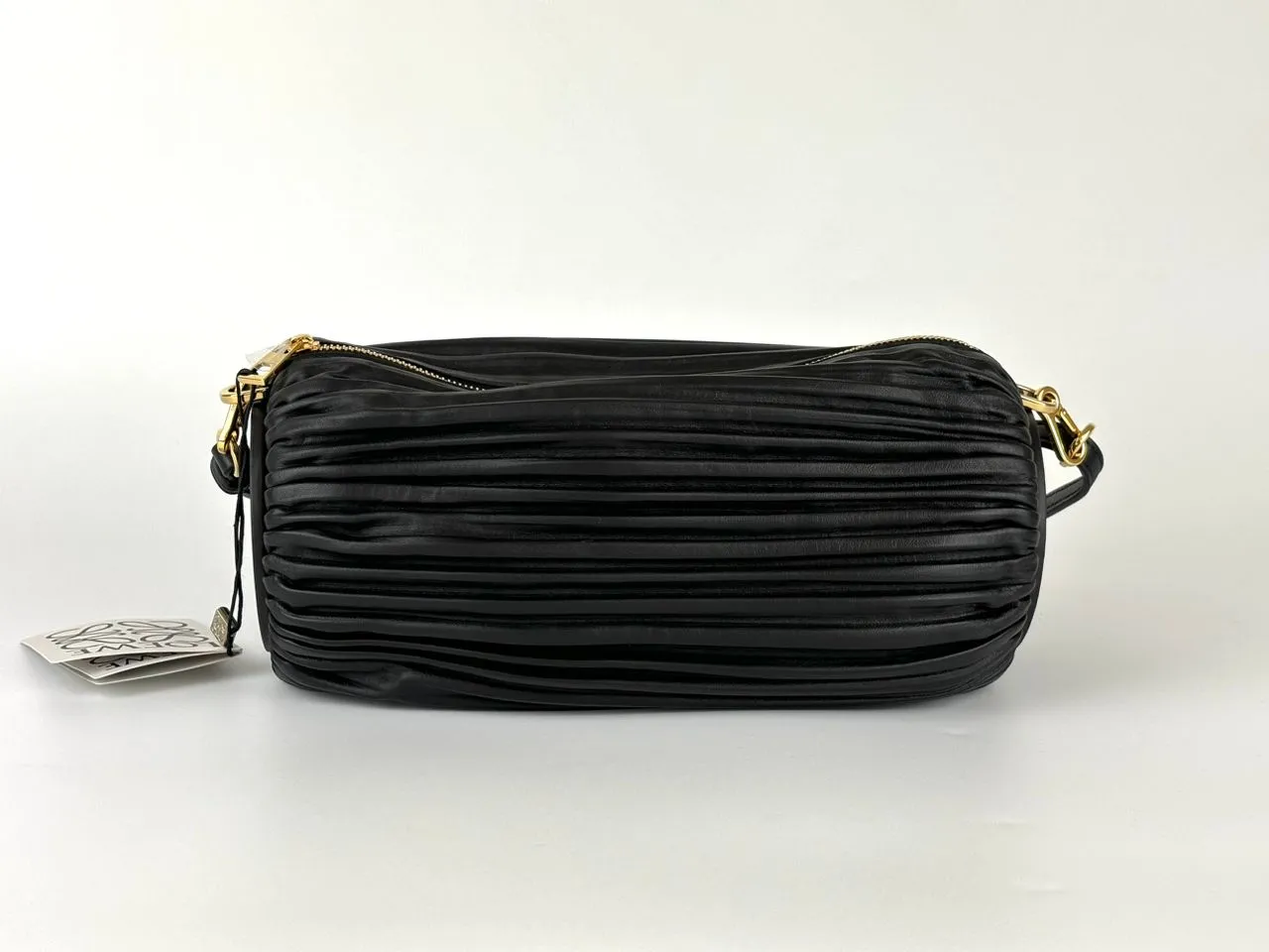 Bracelet Pleated Leather Pouch Shoulder Bag