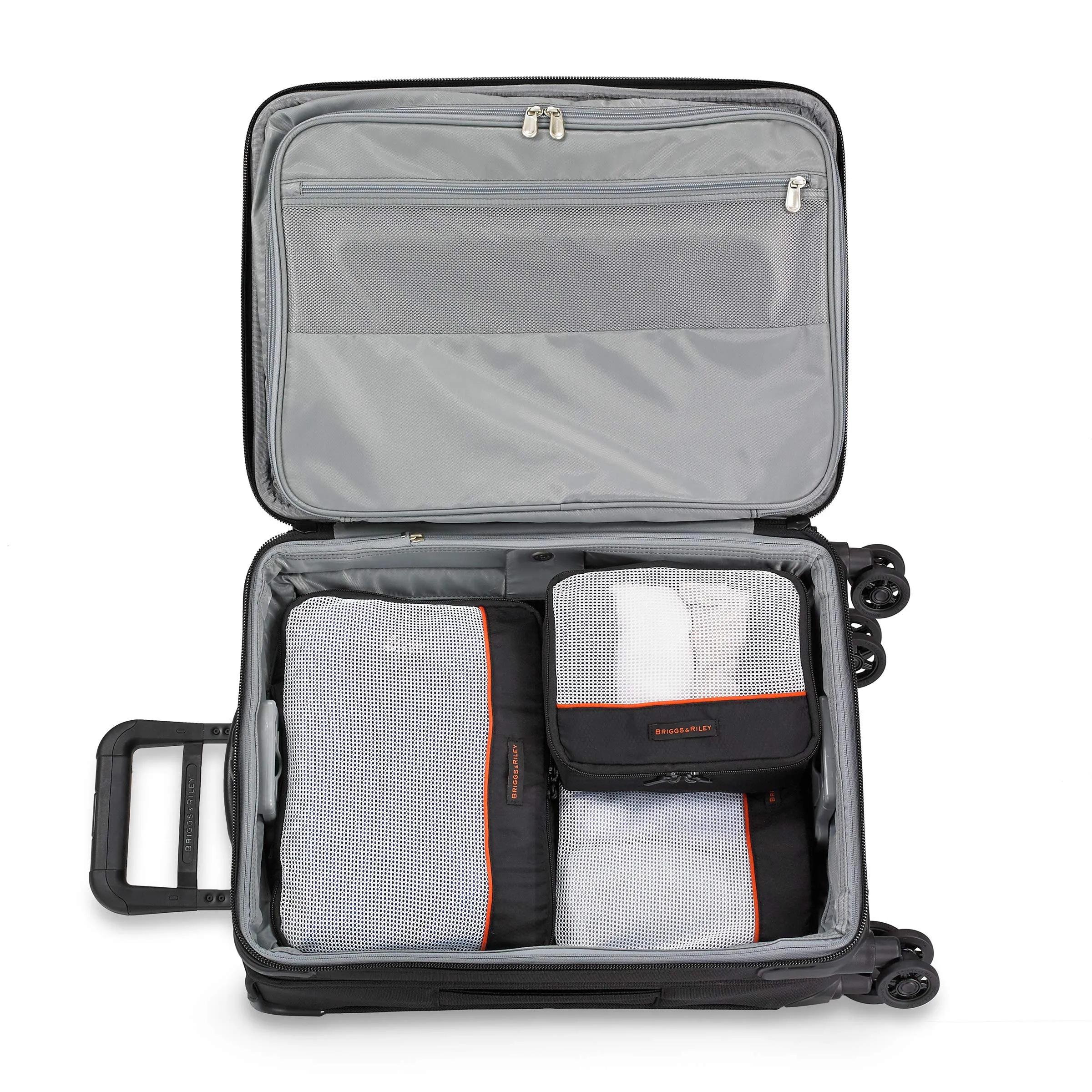 Briggs & Riley 3 Pack Zippered Packing Cubes/Luggage Organizers for Travel, Black, Small