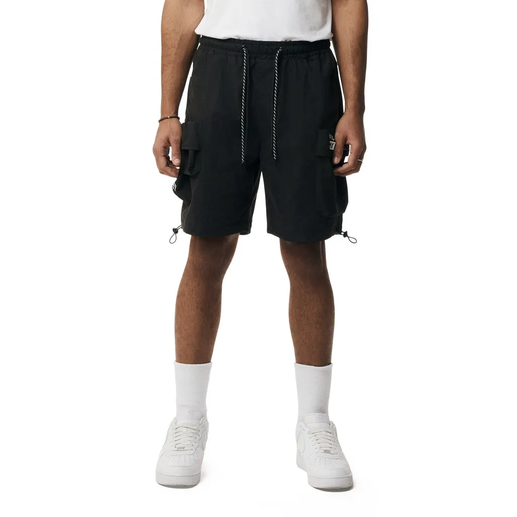 Brushed Cargo Shorts - Black