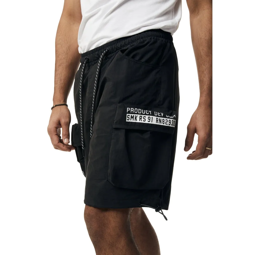 Brushed Cargo Shorts - Black