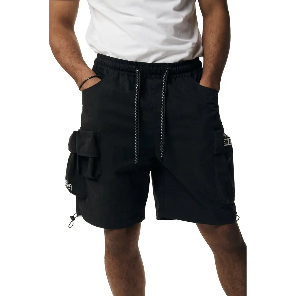 Brushed Cargo Shorts - Black