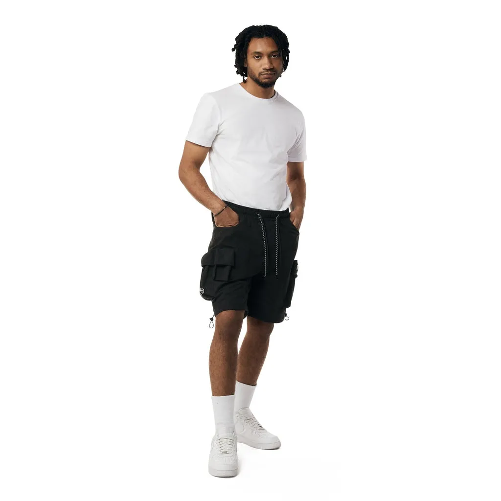 Brushed Cargo Shorts - Black