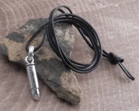 Bullet Pendant on Black Cord