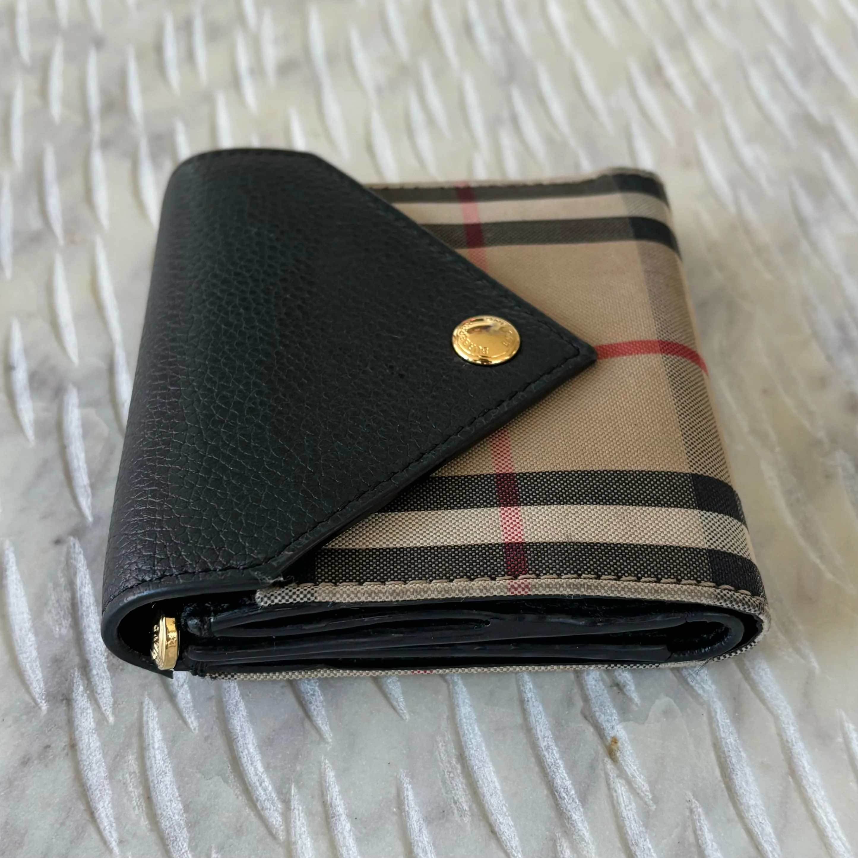 Burberry Lila Vintage Check & Leather Bifold Wallet