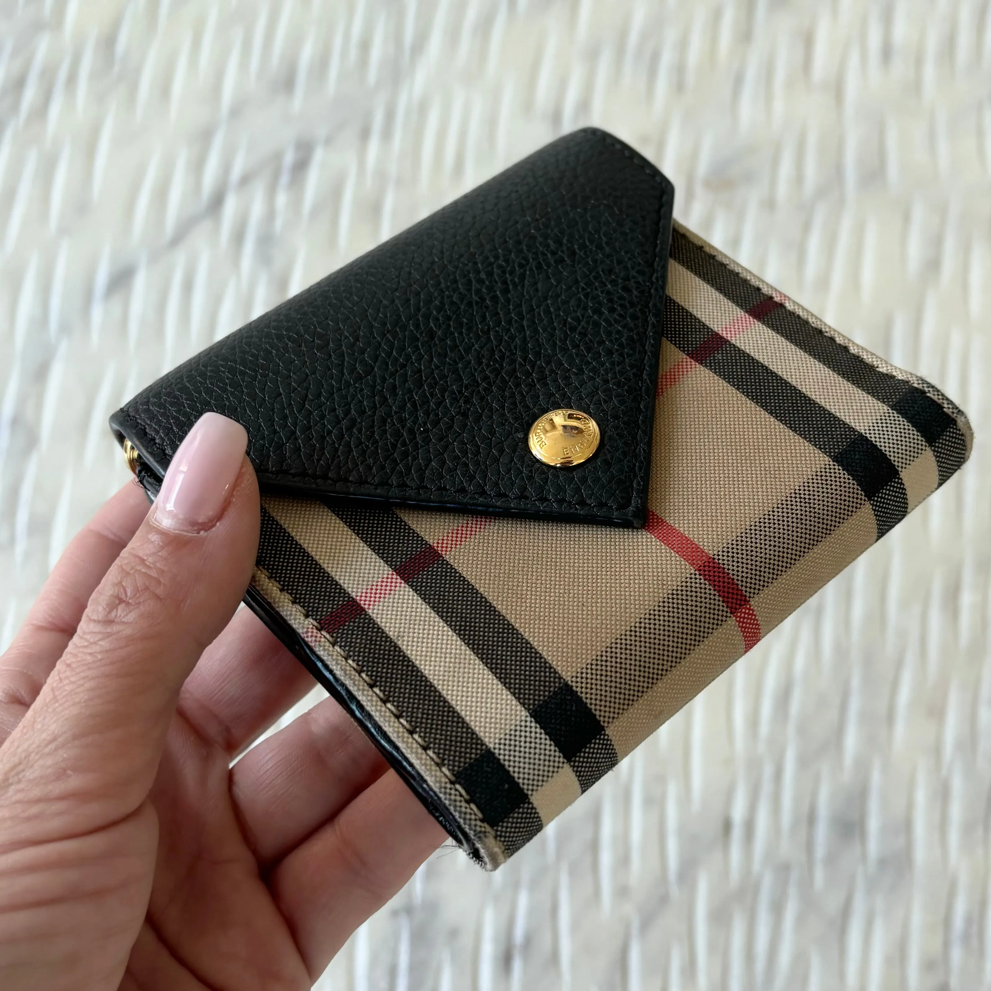 Burberry Lila Vintage Check & Leather Bifold Wallet