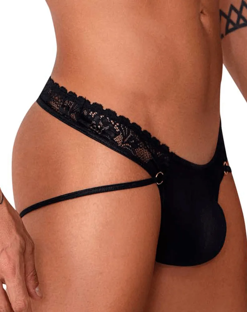 Candyman 99747 Lace Thongs Black