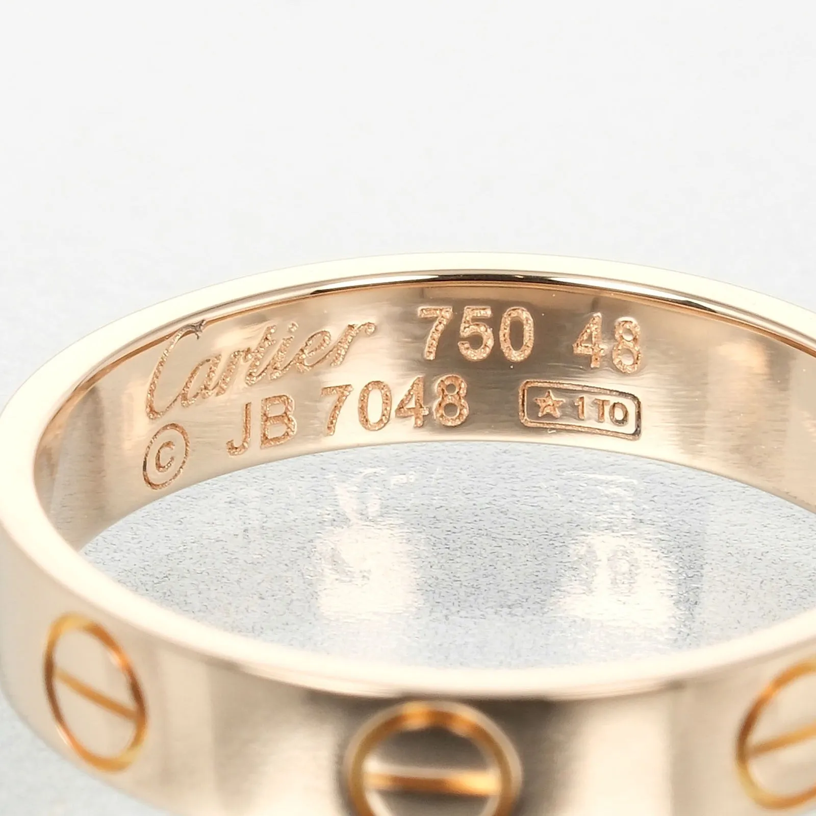 CARTIER Ring K18 Pink Gold gold mini love wedding Women 48 Used Authentic