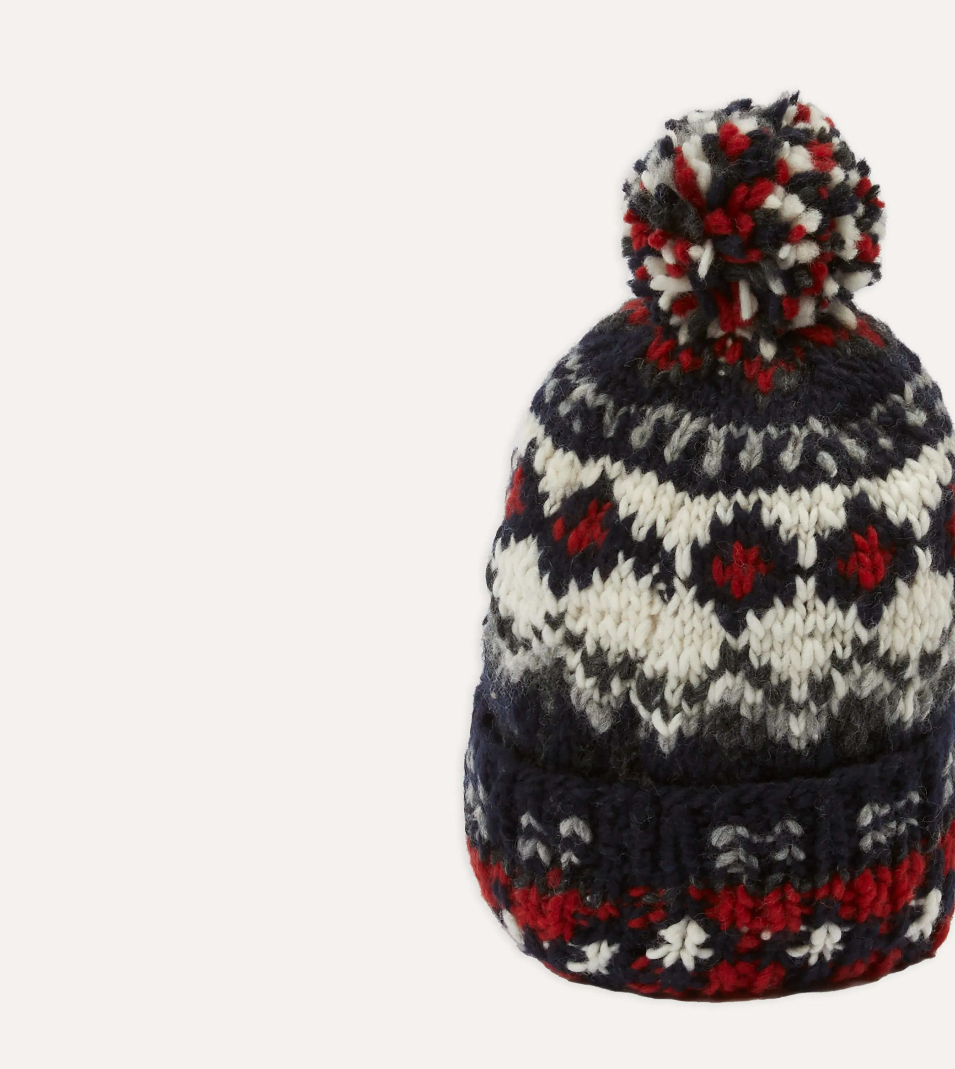 Chamula for Drake's Navy Fairisle Merino Knit Cap