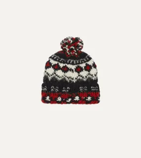 Chamula for Drake's Navy Fairisle Merino Knit Cap