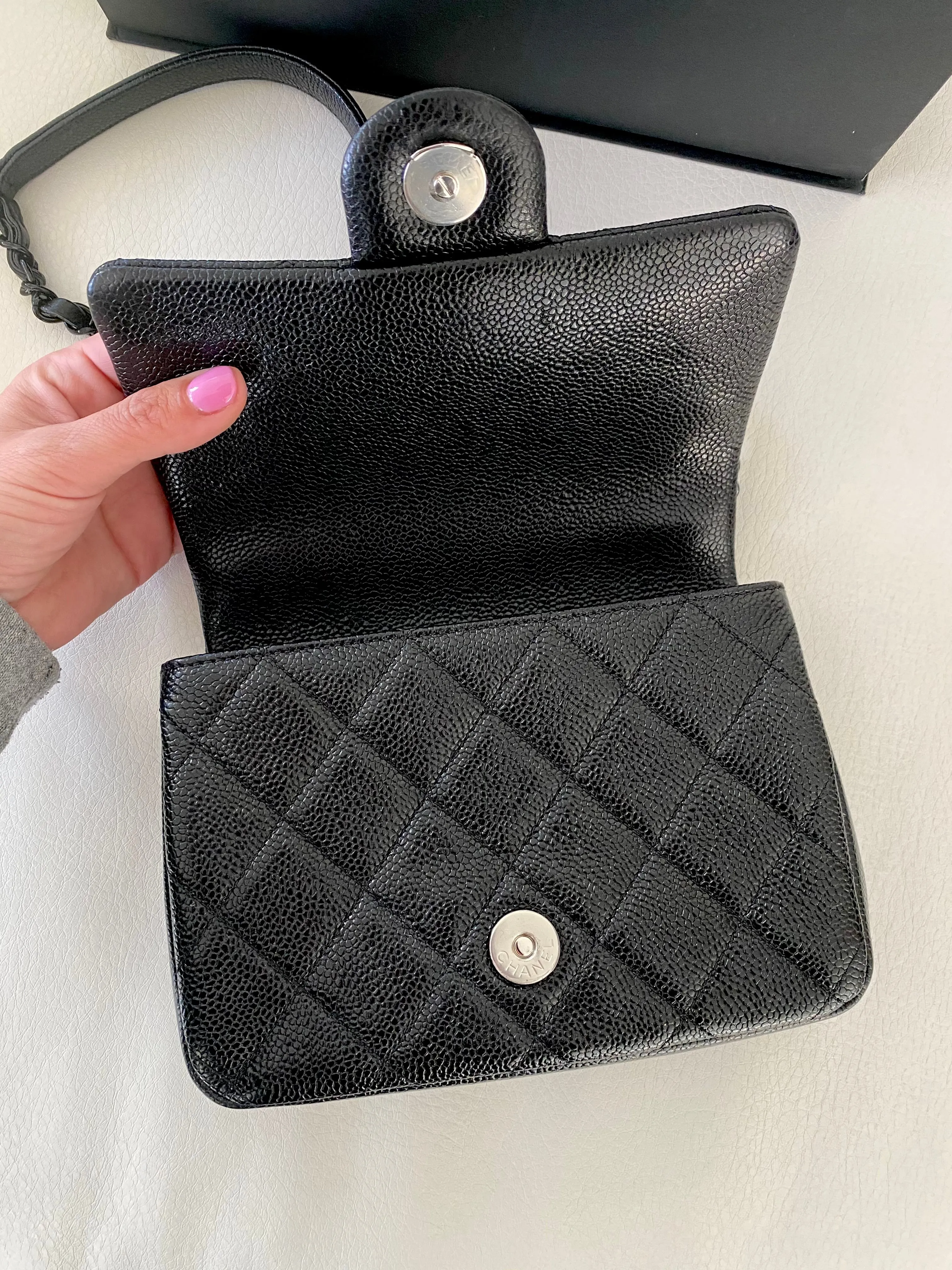 Chanel incognito so black square flap bag