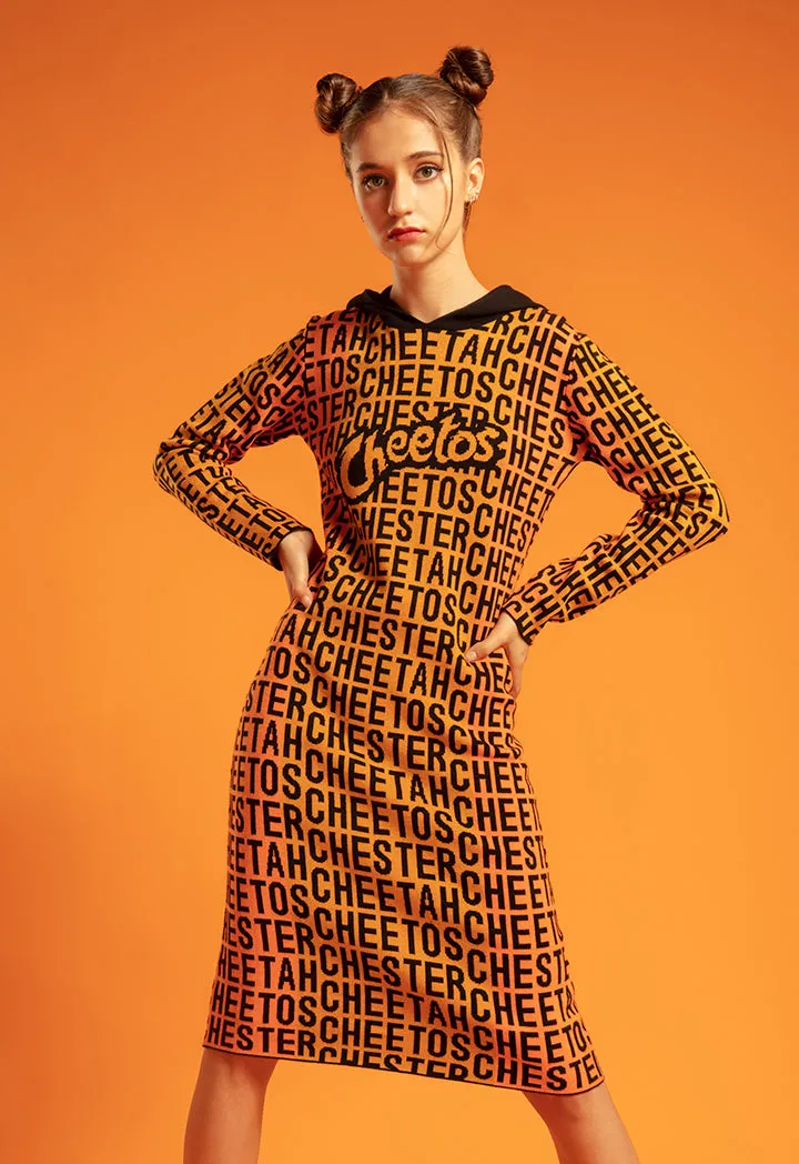 Cheetos Letter Jacquard Knitted Sweater Dress