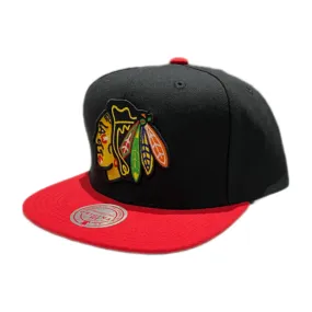 Chicago Blackhawks Mitchell & Ness Team Two-Tone 2.0 Snapback Hat - Black/Red