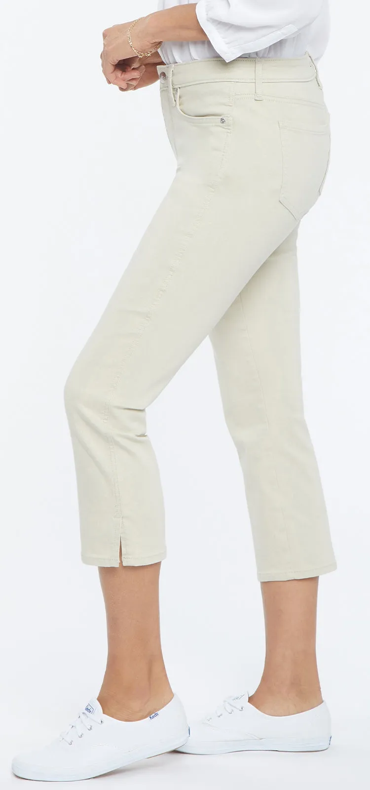 Chloe Capri Jeans Beige Gekleurde Denim | Feather