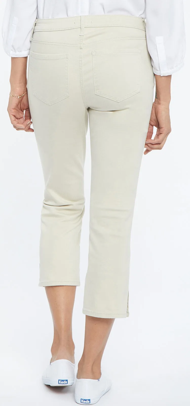 Chloe Capri Jeans Beige Gekleurde Denim | Feather