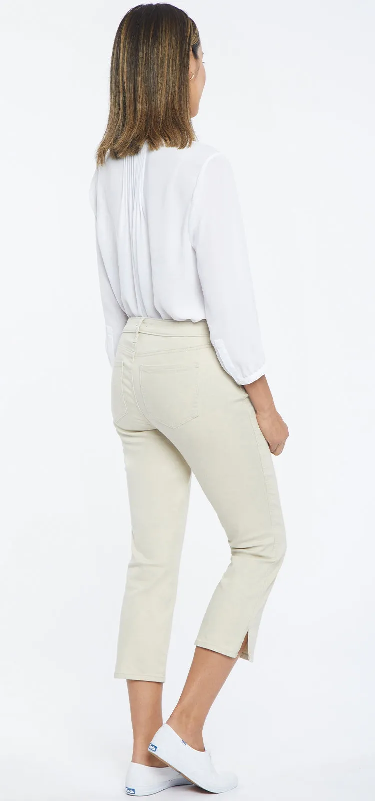 Chloe Capri Jeans Beige Gekleurde Denim | Feather