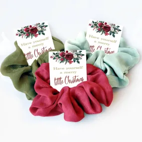 Christmas Hair Scrunchie Gifts Party Favors | Multiple Colours