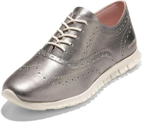 Cole Haan Zerogrand Wing Ox Closed Hole II Dark Silver/Ivory Lace Up Sneakers