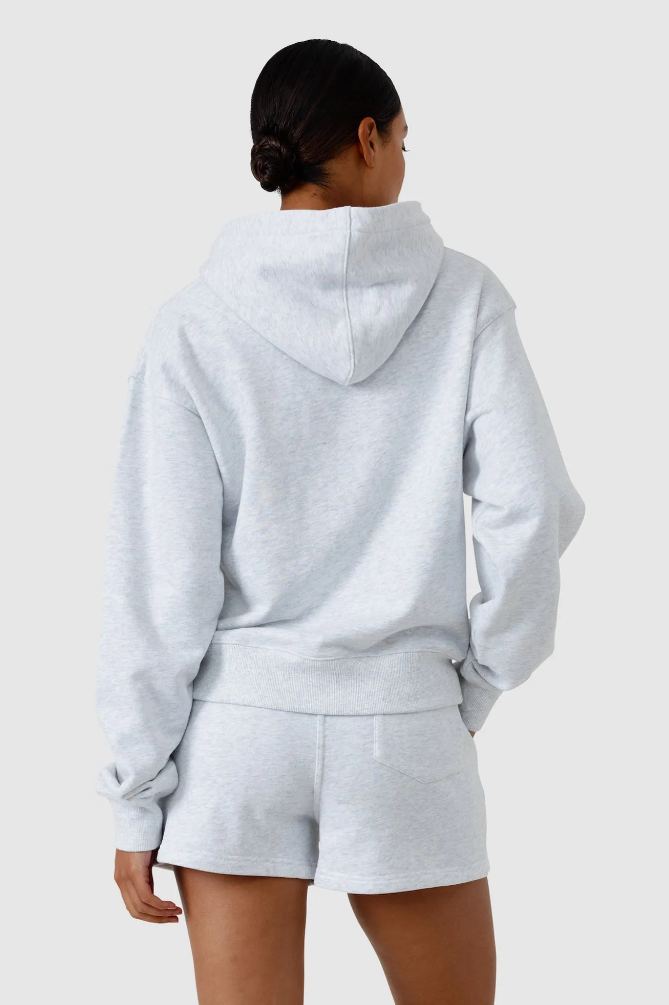 College Logo Hoodie White Marle