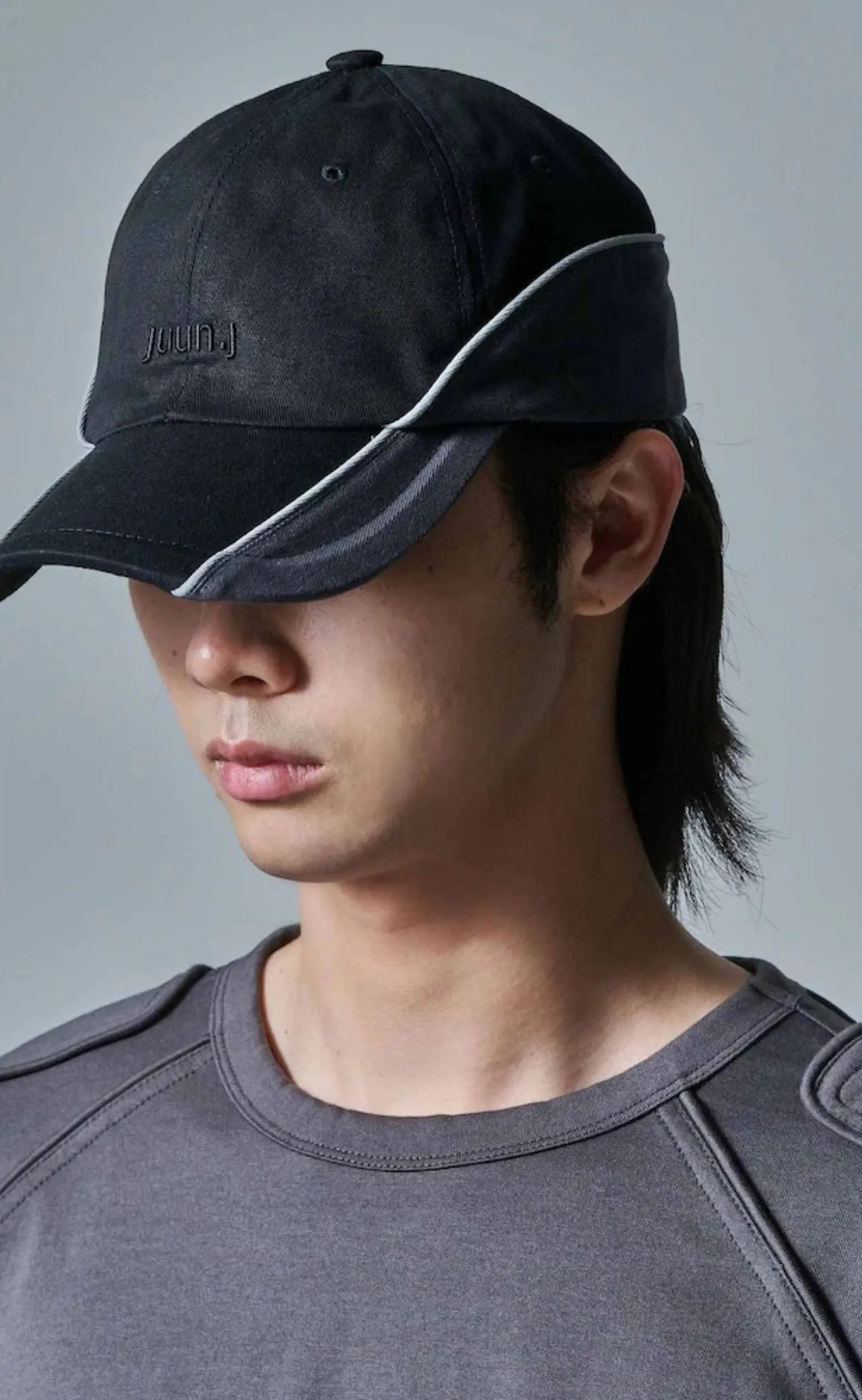 COTTON COLOR BLOCKED BALL BLACK HAT