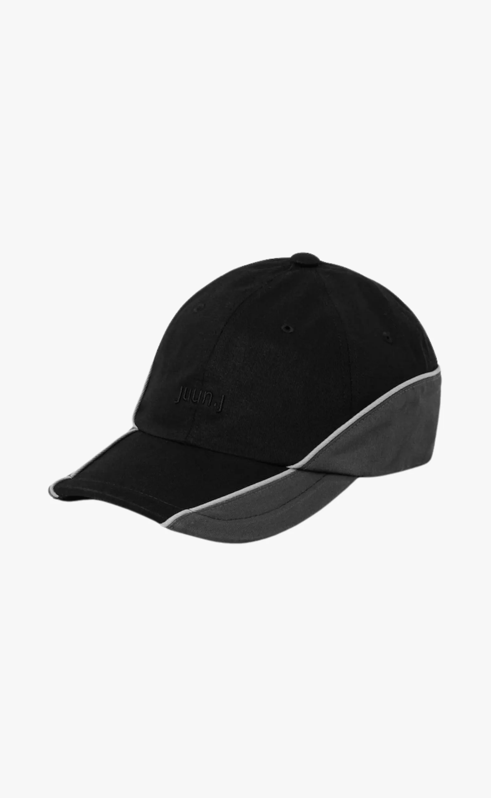 COTTON COLOR BLOCKED BALL BLACK HAT