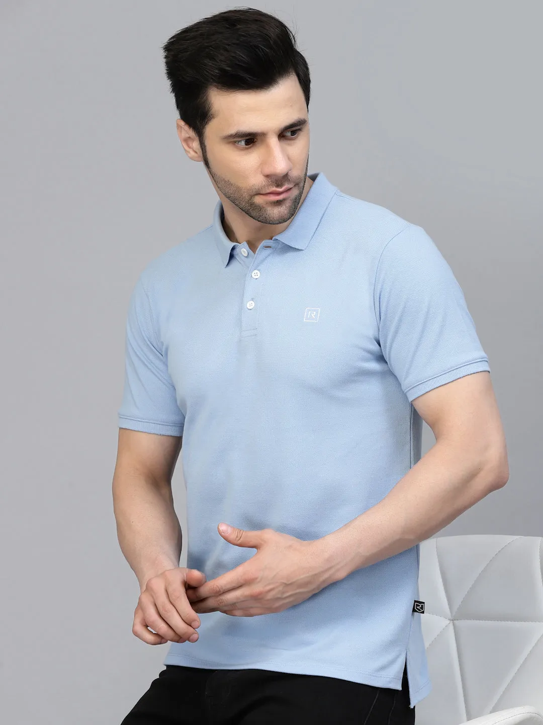 Cotton Solid Half Sleeves Polo T-Shirt