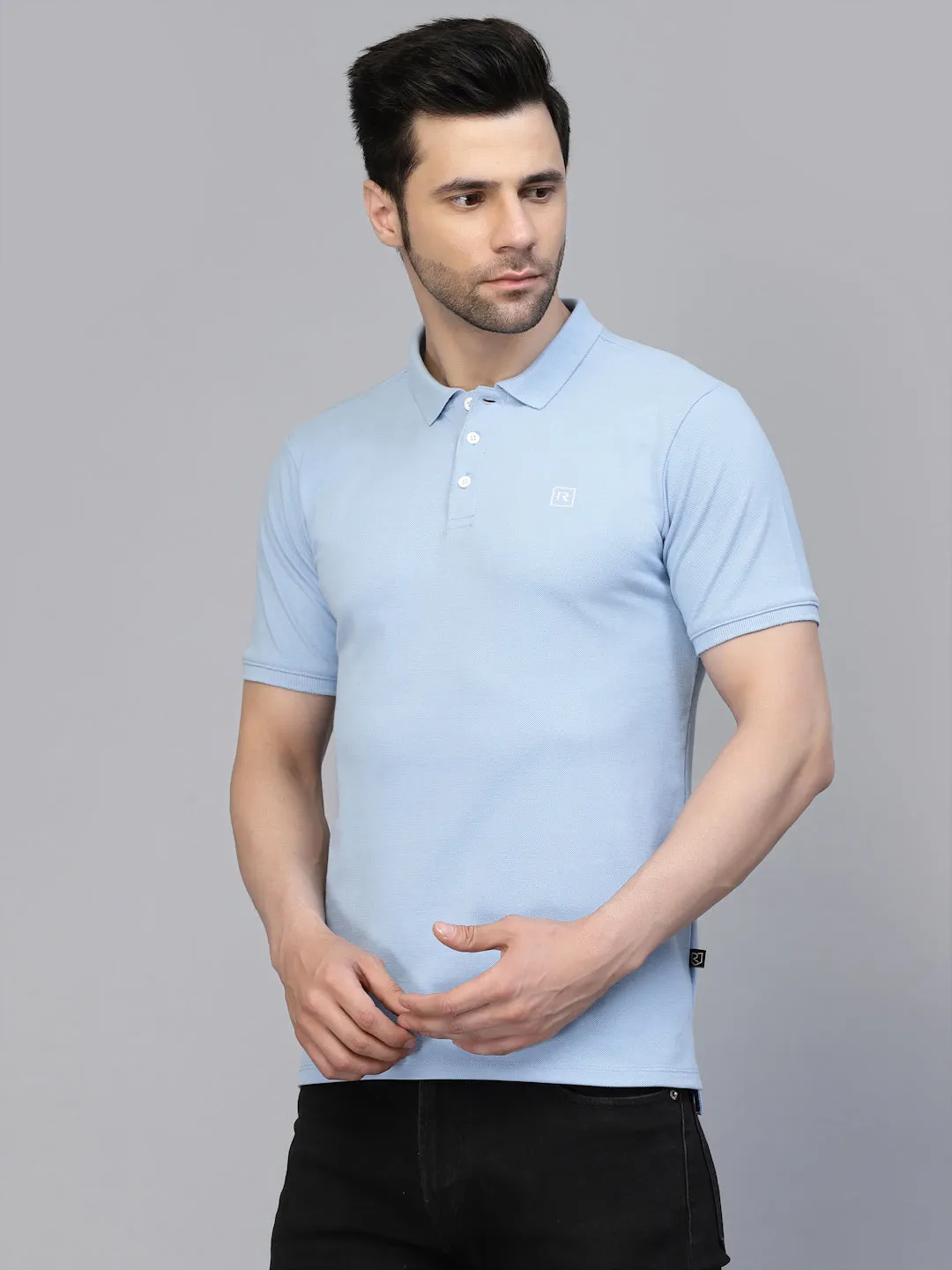 Cotton Solid Half Sleeves Polo T-Shirt