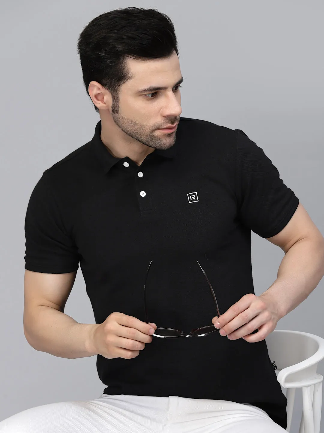 Cotton Solid Half Sleeves Polo T-Shirt