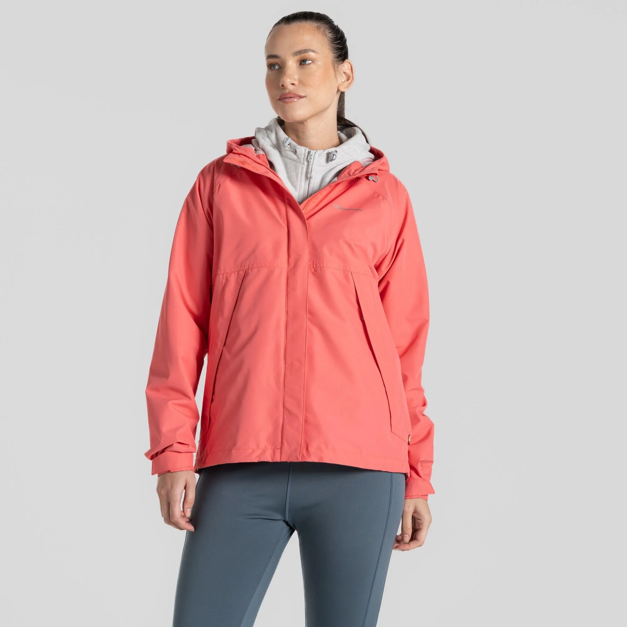 Craghoppers Ladies Ossus Waterproof Breathable Wind Resistant Jacket-CORAL