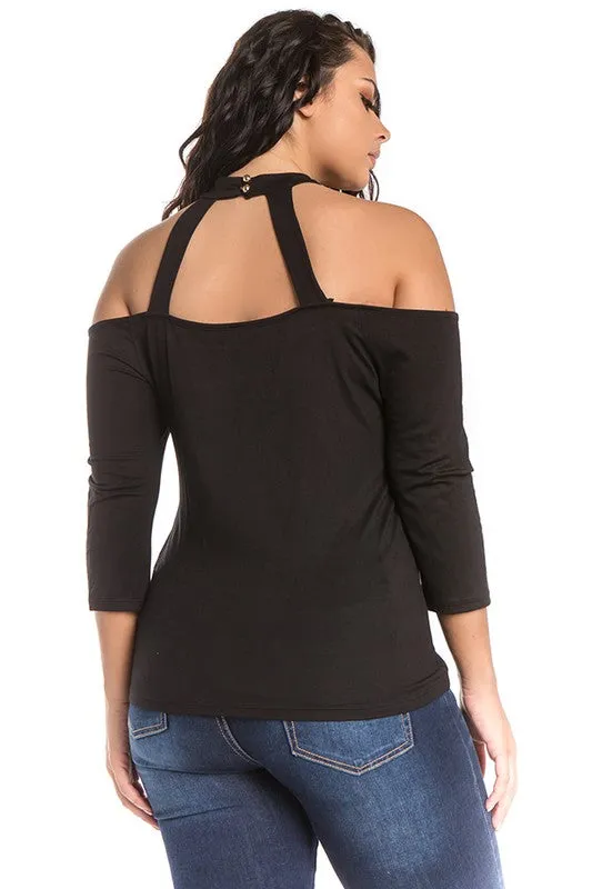 Cut Out Cold Shoulder Top