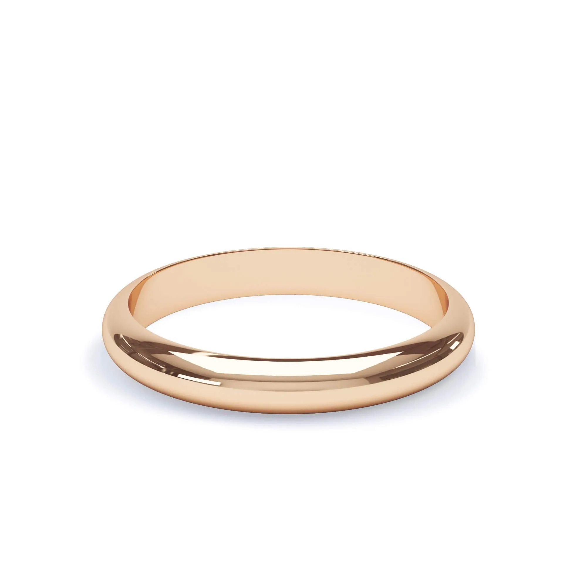 - D Shape Profile Plain Wedding Ring 18k Rose Gold