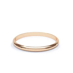 - D Shape Profile Plain Wedding Ring 18k Rose Gold