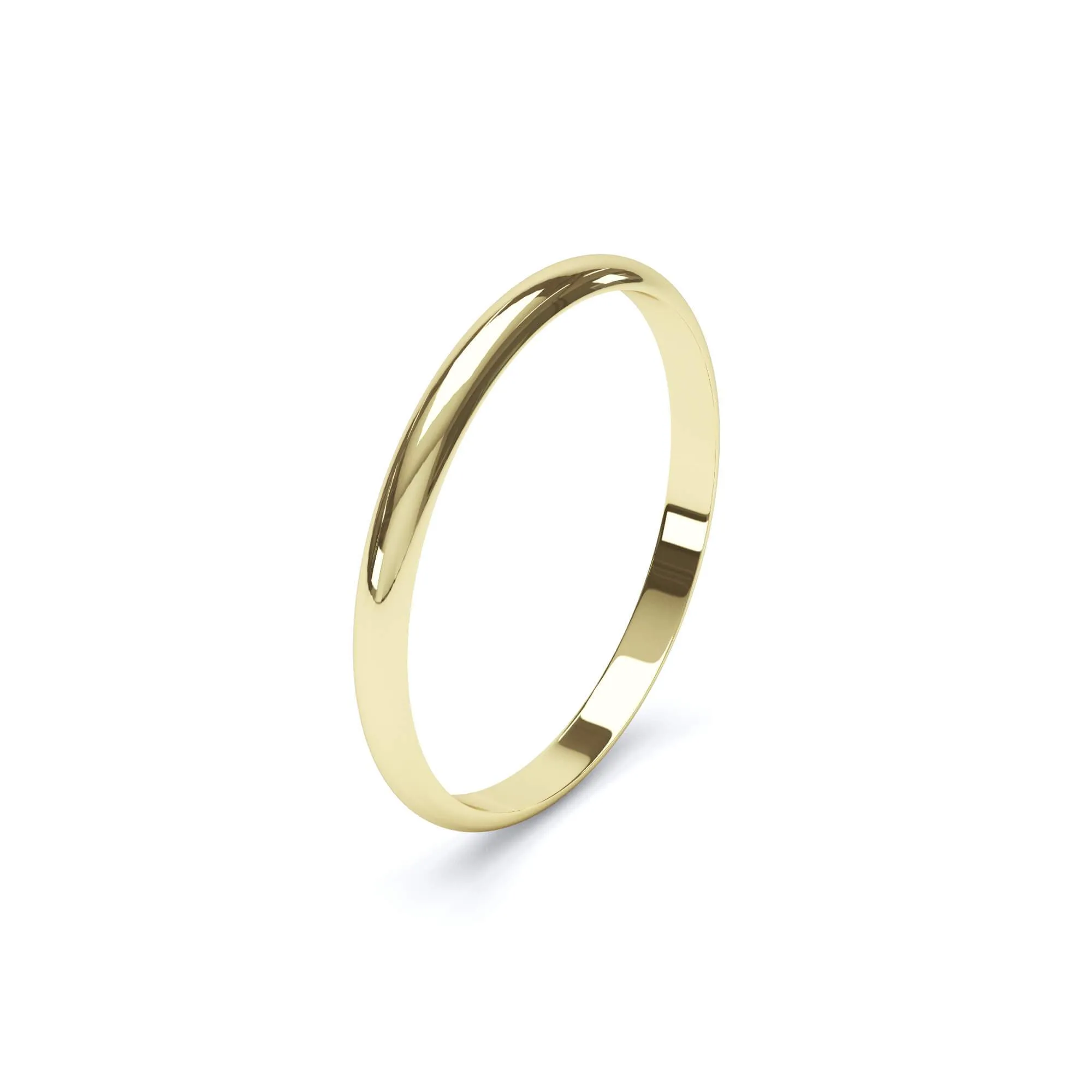 - D Shape Profile Plain Wedding Ring 9k Yellow Gold