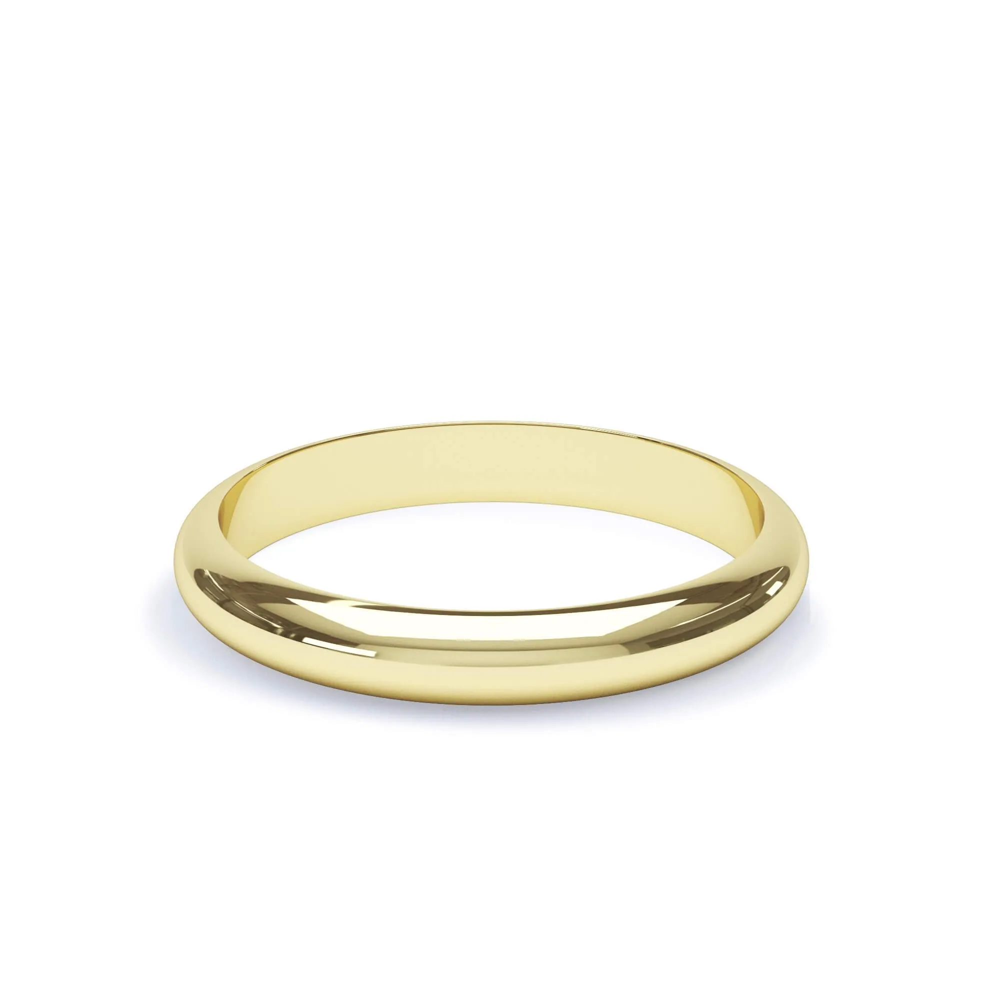 - D Shape Profile Plain Wedding Ring 9k Yellow Gold