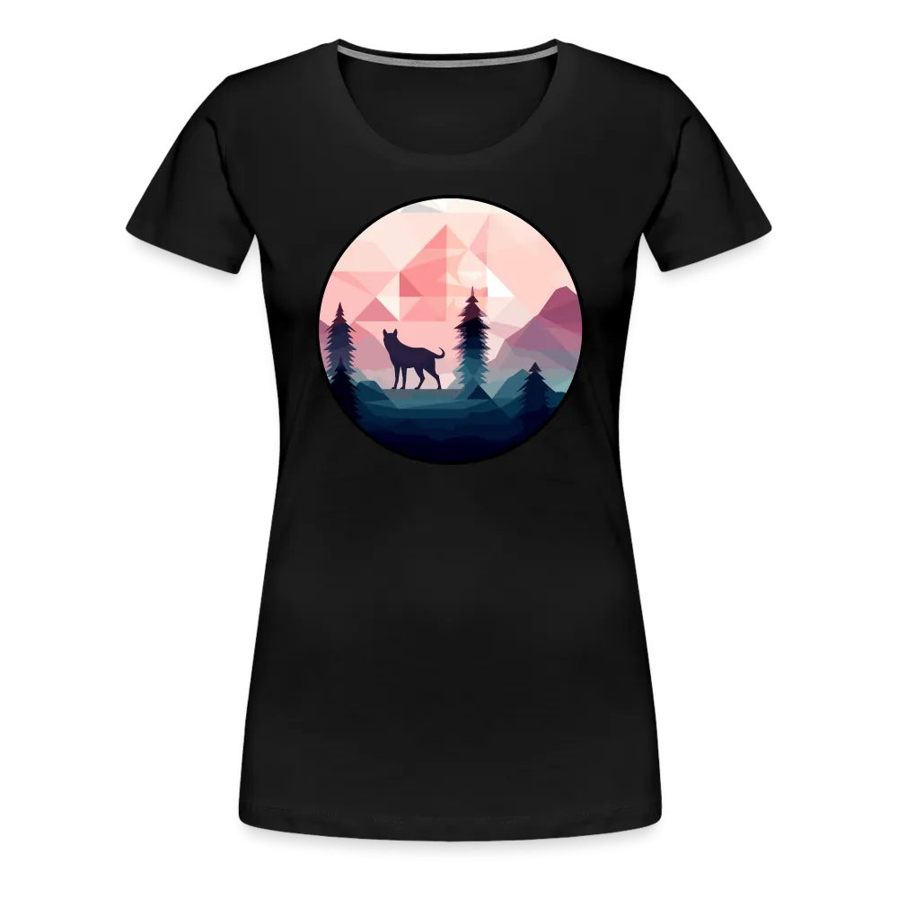 Damen T-Shirt mit Wolfmotiv "Polygon Wolf"