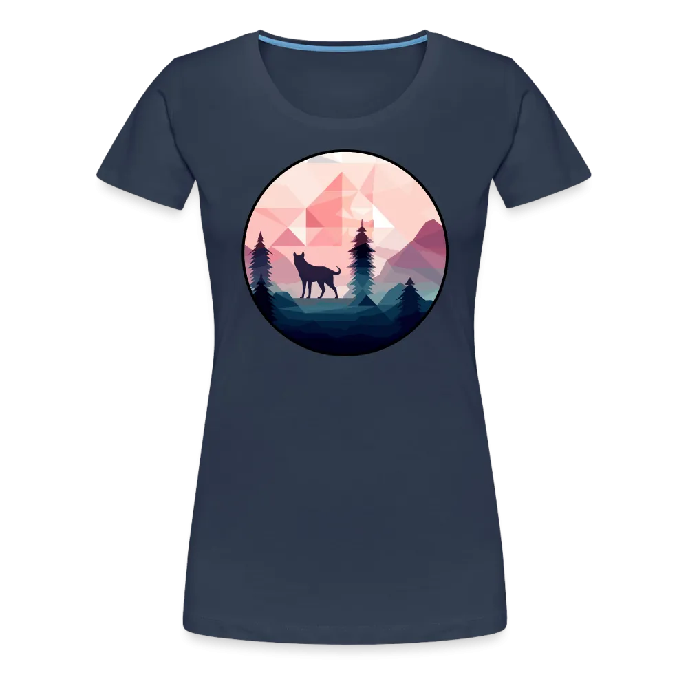 Damen T-Shirt mit Wolfmotiv "Polygon Wolf"